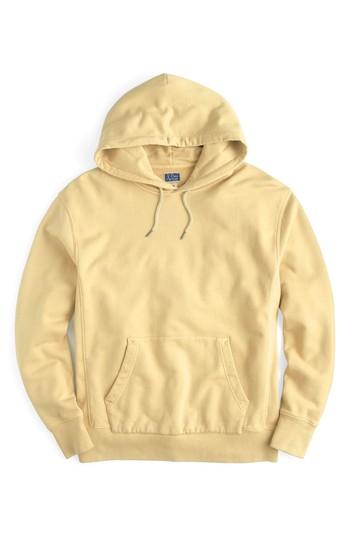 Men's J.crew Garment Dyed French Terry Hoodie, Size - Yellow