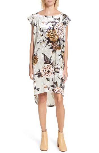 Women's Mm6 Maison Margiela Floral Print Velvet Dress