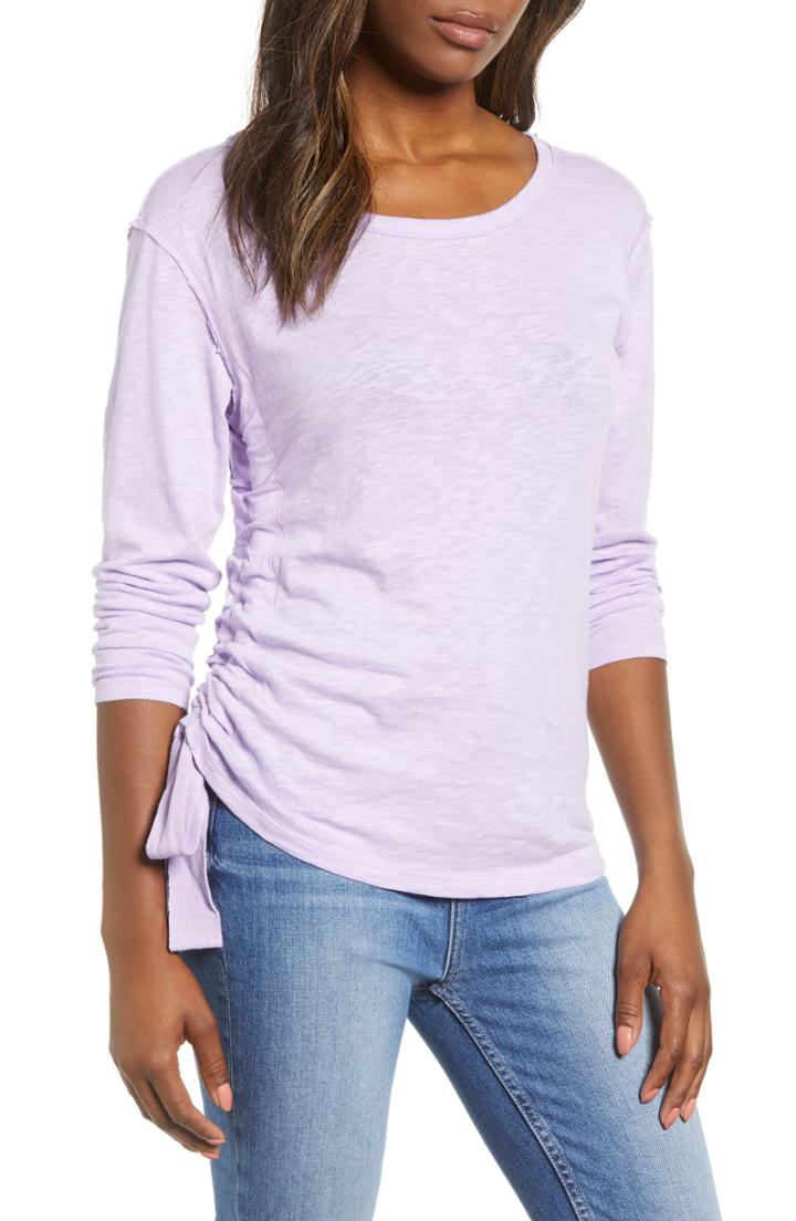 Women's Caslon Side Shirred Top, Size - Purple