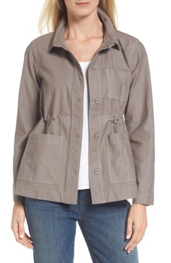 Women's Eileen Fisher Twill Utility Jacket - Grey