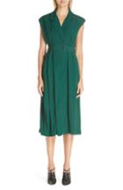 Women's Jason Wu Belted Crepe Back Satin Midi Dress - Green