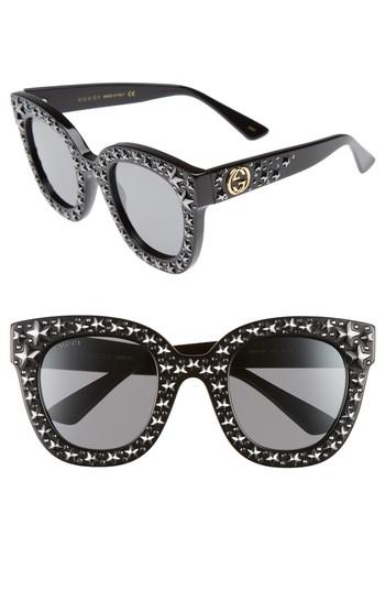 Women's Gucci 49mm Swarovski Crystal Embellished Square Sunglasses -