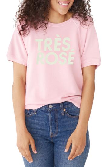 Women's Ban. Do Tres Rose Short Sleeve Sweatshirt - Pink