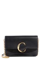 Chloe Mini Leather Shoulder Bag - Black