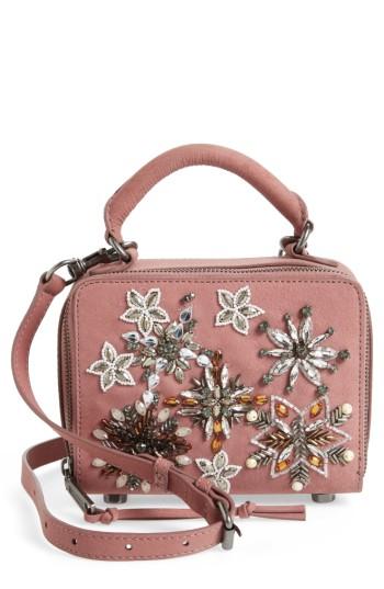 Rebecca Minkoff Embellished Box Leather Crossbody Bag - Black