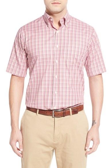 Men's Peter Millar Regular Fit Check Sport Shirt - Pink