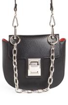 Steve Madden Draped Chain Faux Leather Crossbody Bag - Black