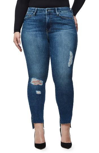 Women's Good American Good Waist Stagger Hem Jeans - Blue