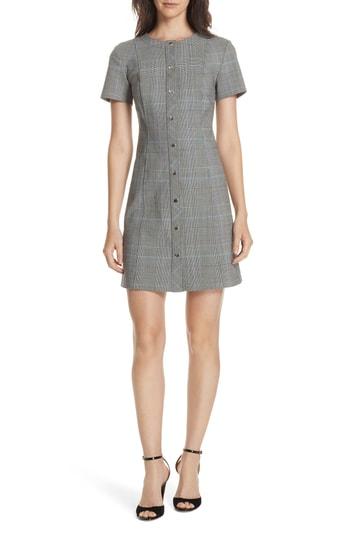 Women's Theory Snap Front Plaid Dress, Size - Grey