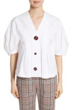 Women's Isa Arfen Puff Sleeve Button Front Top Us / 8 Uk - White