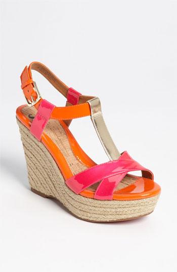Sofft 'pedra' Sandal Orange/ Neon Pink