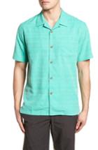 Men's Tommy Bahama 'geo-rific Jacquard' Original Fit Silk Camp Shirt - Green