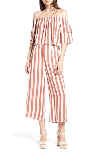 Women's Lydelle Stripe Off The Shoulder Top - Red