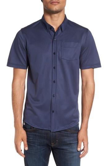Men's Travis Mathew Hines Slim Fit Wrinkle Resistant Sport Shirt - Blue