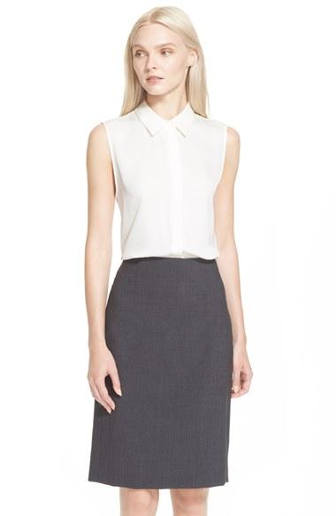 Women's Theory 'tanelis' Georgette Top - Ivory