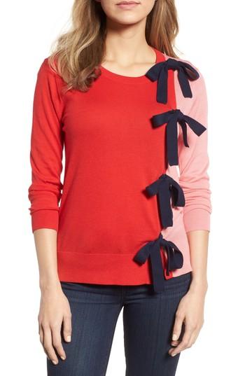 Women's Halogen Bow Front Sweater - Red