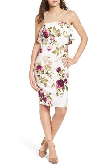 Women's Speechless Strapless Flounce Dress - Ivory