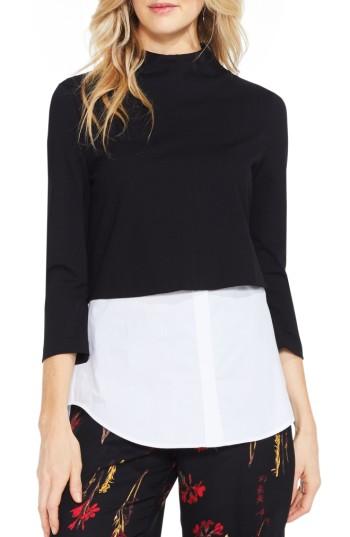 Women's Vince Camuto Layered Look Ponte Knit Top - Black