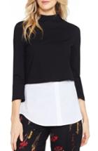 Women's Vince Camuto Layered Look Ponte Knit Top - Black