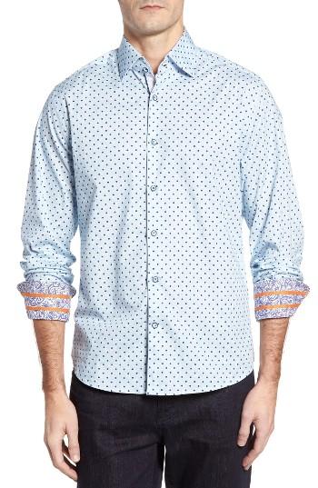 Men's Stone Rose Polka Dot Paisley Sport Shirt
