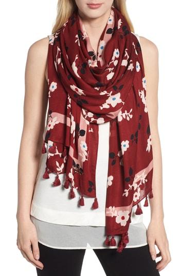 Women's Kate Spade New York Camellia Scarf, Size - Red