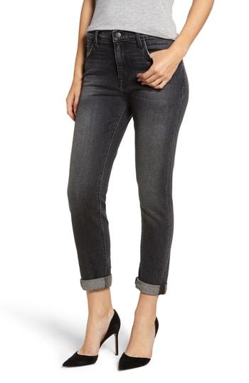 Women's Current/elliott The Fling High Waist Boyfriend Jeans - Black