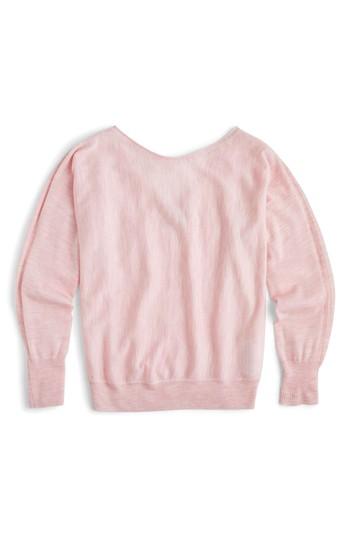 Women's J.crew Dolman Merino Wool V-back Sweater - Pink