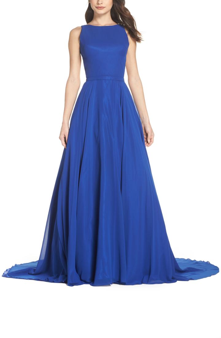 Women's Mac Duggal Bateau Neck Ballgown