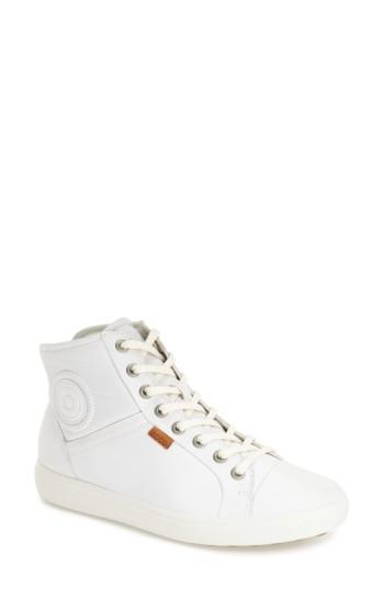 Women's Ecco 'soft 7' High Top Sneaker -10.5us / 41eu - White