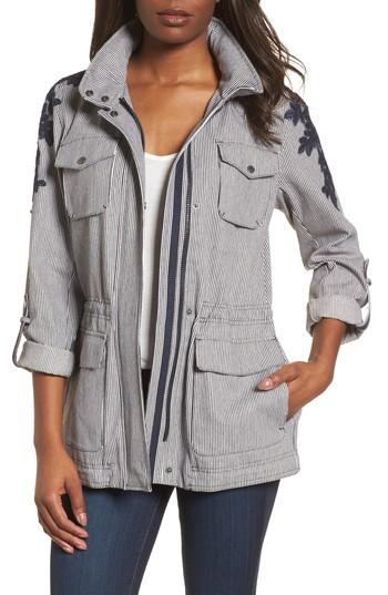 Women's Vince Camuto Applique Cotton Jacket - Blue