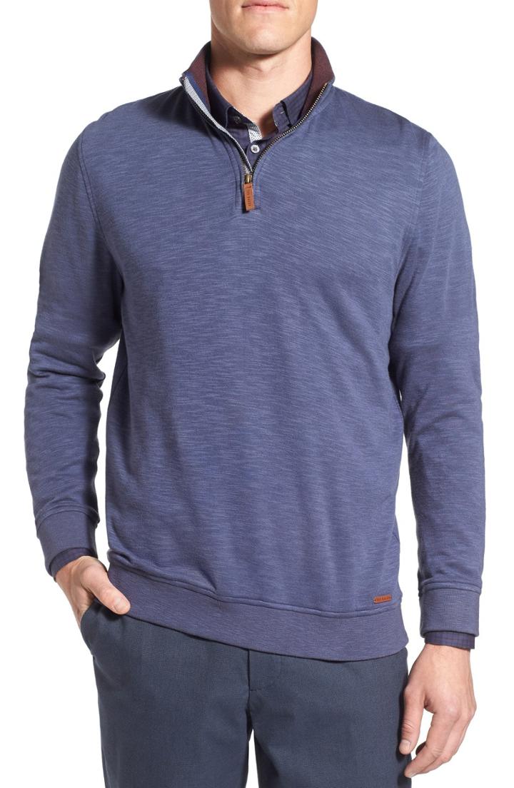 Men's Ted Baker London 'mandra' Quarter Zip Pullover (xxl) - Blue