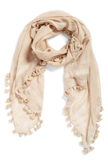 Women's La Fiorentina Cotton & Silk Scarf, Size - Beige