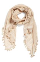 Women's La Fiorentina Cotton & Silk Scarf, Size - Beige