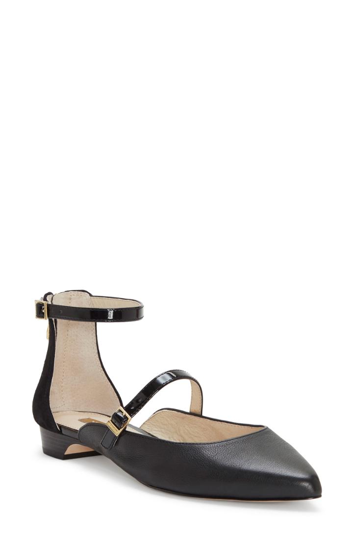 Women's Louise Et Cie Claire Ankle Strap Flat .5 M - Black