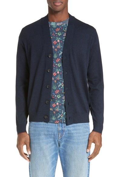 Men's Ps Paul Smith Contrast Cuff Merino Cardigan