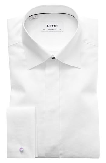 Men's Eton Contemporary Fit Diamond Weave Tuxedo Shirt