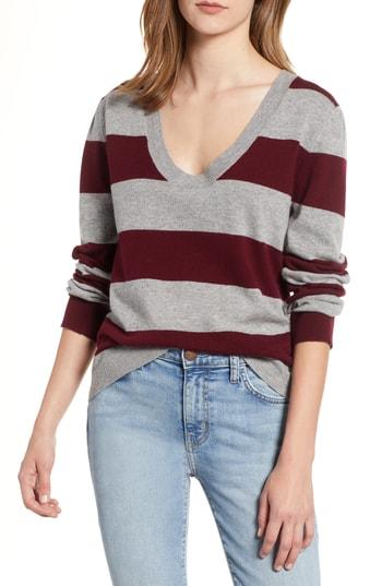 Women's Rebecca Minkoff Tara Stripe Wool & Cashmere Sweater - Red