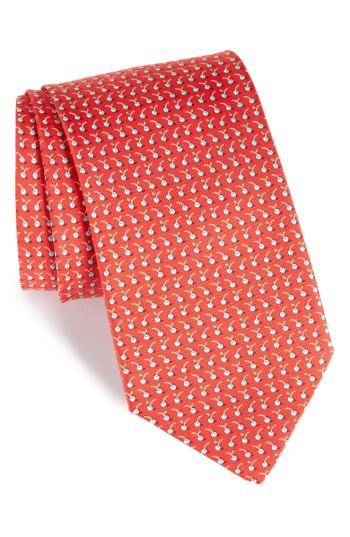 Men's Salvatore Ferragamo Fruit Silk Tie, Size - Red