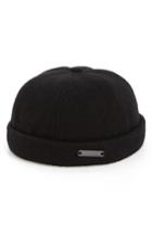 Men's Crown Cap Melton Wool Blend Knit Cap - Black