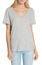 Women's Frame Cuff V-neck Tee - Grey