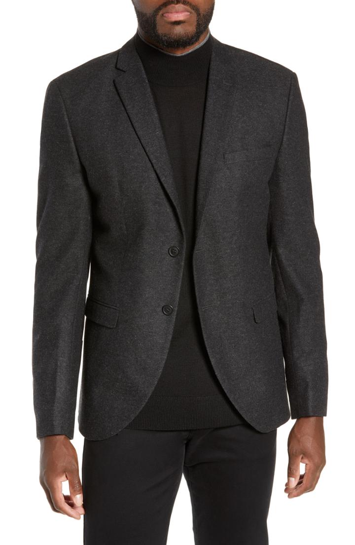Men's Selected Homme Slim Fit Myloiver Wool Blend Blazer Us / 48 Eu - Grey