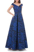 Women's Carmen Marc Valvo Infusion Rose Print Off The Shoulder Ballgown