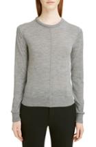 Women's Chloe Scallop Detail Wool Sweater - Grey