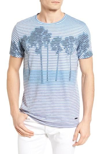 Men's Boss Orange Telling Palm Print Stripe Shirt