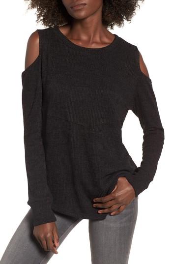 Women's Lira Clothing All Mine Cold Shoulder Thermal Top - Black
