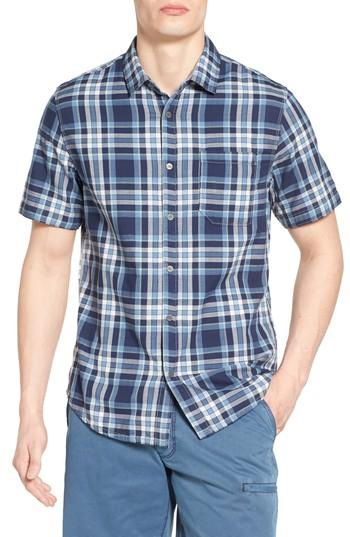 Men's Jeremiah Carr Regular Fit Reversible Plaid Sport Shirt, Size - Blue