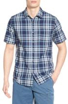 Men's Jeremiah Carr Regular Fit Reversible Plaid Sport Shirt, Size - Blue