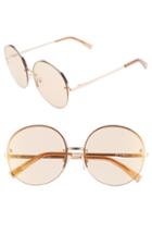 Women's Le Specs Say My Name 61mm Semi Rimless Round Sunglasses - Rose Gold
