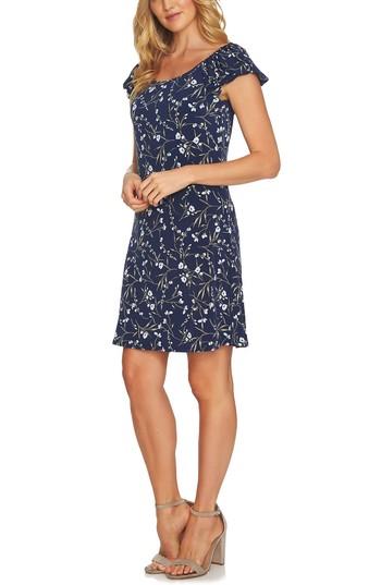 Women's Cece Graceful Flora Puff Sleeve Dress - Blue