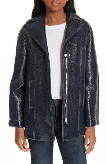 Women's Ba & Sh Volupia Faux Leather Coat - Blue